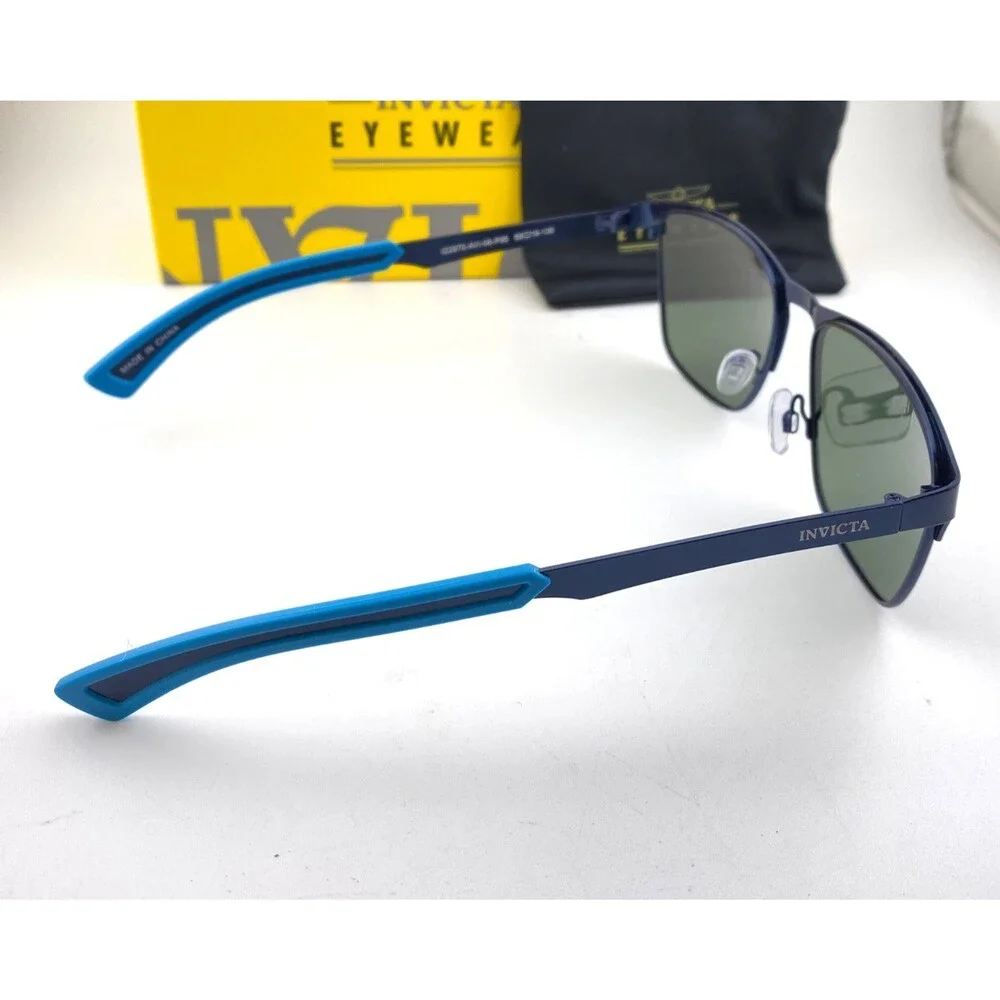 NIB INVICTA EYEWEAR Men's Sunglasses 122970 Aviator BLACK BLUE Frames Unisex